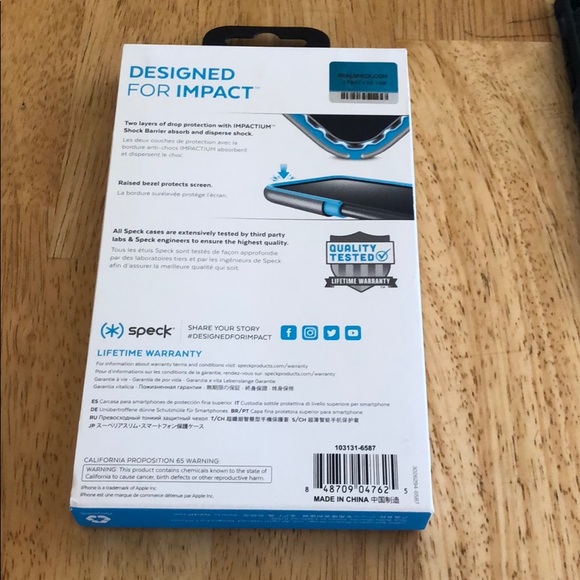 Speck Presidio Grip Blue/Black iPhone X Case - Picture 4 of 4